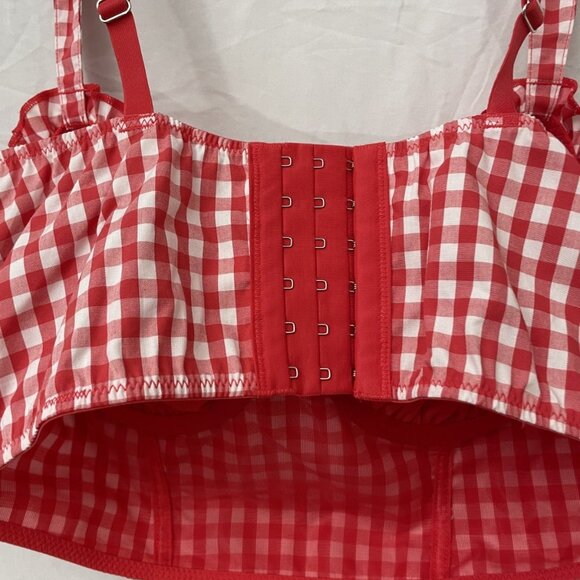 Colsie Bralette Women Size Large Gingham Bustier Crop Top Adjustable Straps NWT - Picture 5 of 12